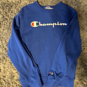 Mens Champion crewneck sweatshirt royal blue size small